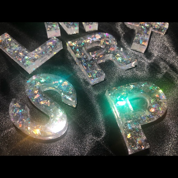 Accessories - Aurora Rainbow Confetti Custom Letter Keychain